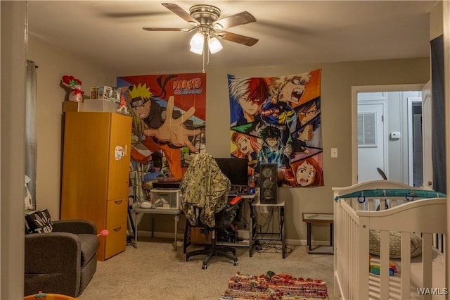 2516 17th Ave, Northport, AL 35476 - carpeted bedroom featuring baseboards and a ceiling fan