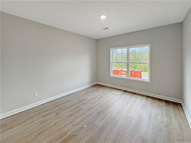 empty room featuring light hardwood / wood-style flooring