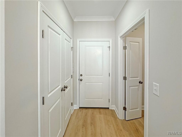 corridor featuring light wood-type flooring