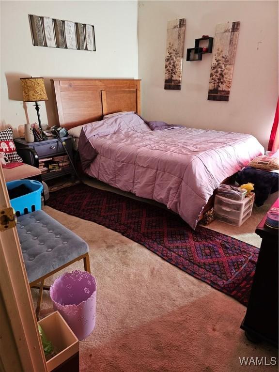 bedroom featuring carpet