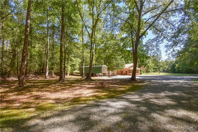 view of yard featuring a carport