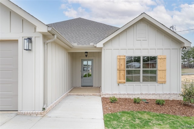 entrance to property with a garage