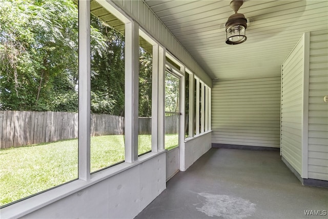 unfurnished sunroom with plenty of natural light