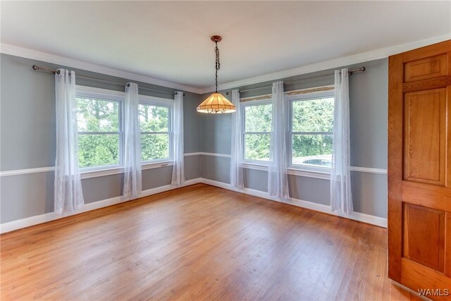 9C Country Club Hls, Tuscaloosa, AL 35401 - empty room featuring light wood-type flooring, plenty of natural light, crown molding, and baseboards