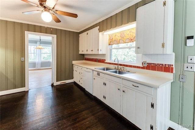 9C Country Club Hls, Tuscaloosa, AL 35401 - kitchen with a sink, dishwasher, tasteful backsplash, ornamental molding, and light countertops