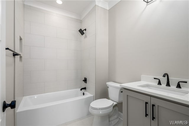 5930 Carleton Park Cir, Tuscaloosa, AL 35406 - full bathroom with tub / shower combination, toilet, tile patterned flooring, and vanity