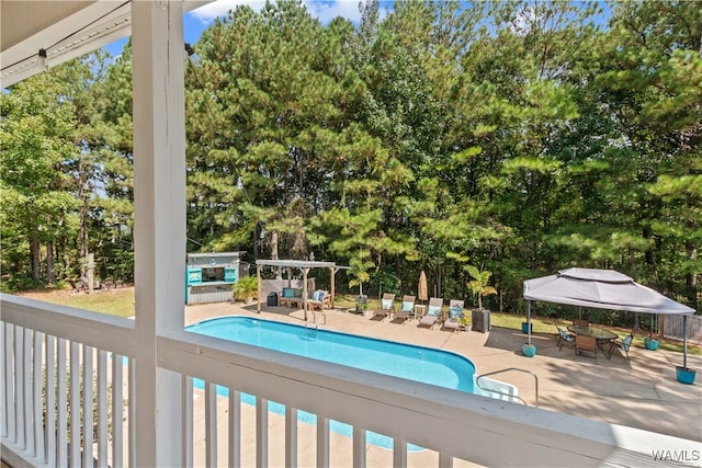 view of pool featuring a patio area