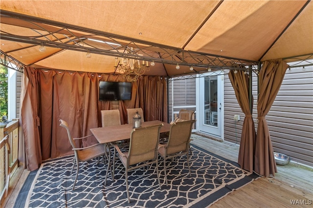 interior space featuring a gazebo