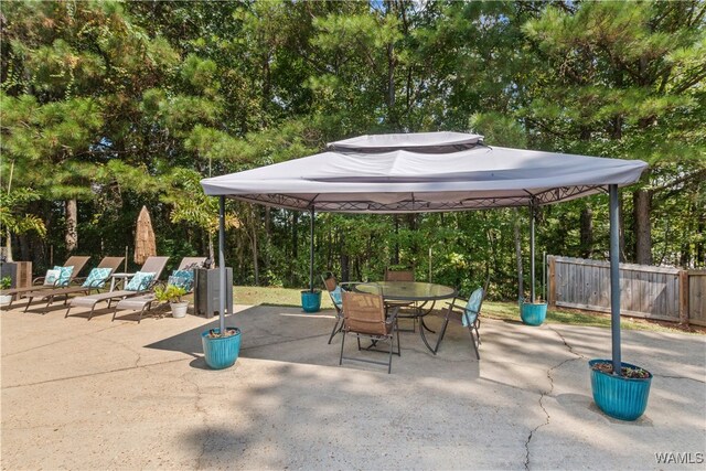 view of patio with a gazebo