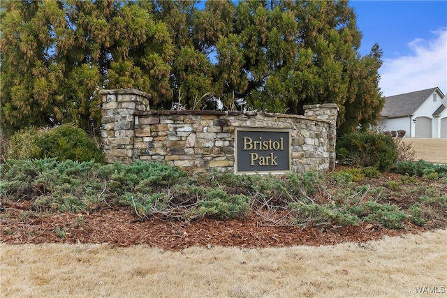 view of community sign