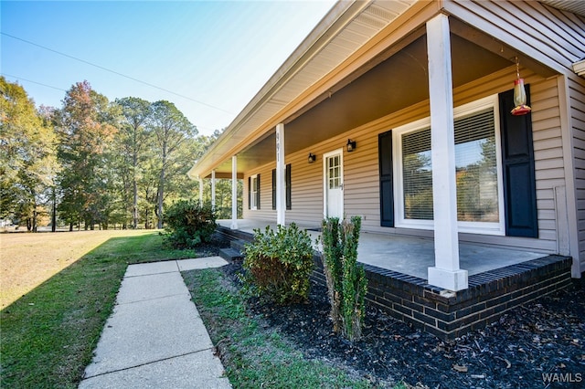 view of home's exterior featuring a porch