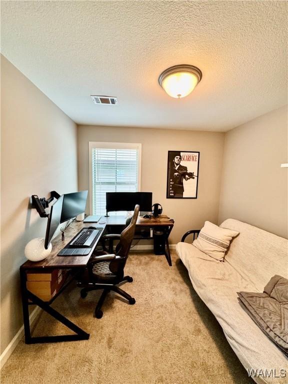 6643 Cooperstown Cir, Tuscaloosa, AL 35453 - carpeted office with a textured ceiling and baseboards