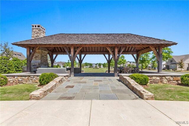 view of property's community with a gazebo