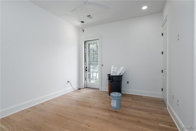 1300 Paul W Bryant Dr Unit 100, Tuscaloosa, AL 35401 - spare room with ceiling fan, light wood-style floors, and recessed lighting
