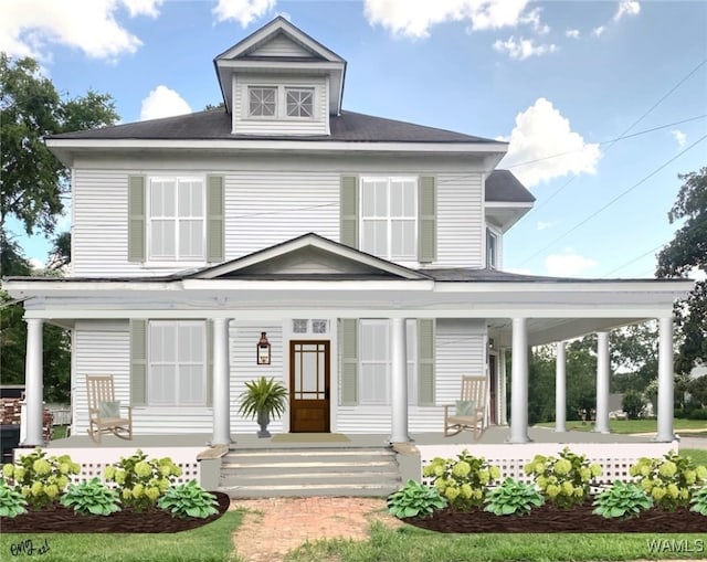 view of front of home featuring a porch