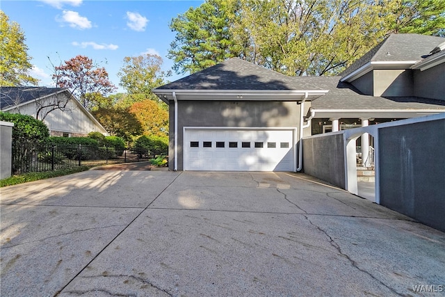 view of garage