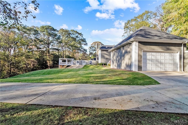 view of home's exterior with a yard