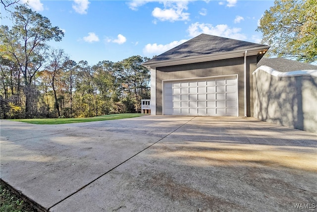 view of garage