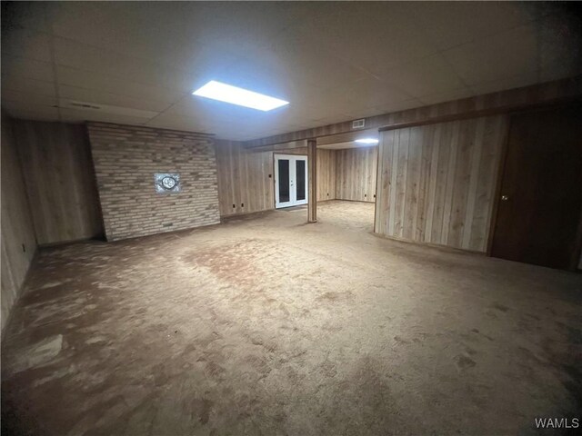 10882 Tingle Tangle Rd, Vance, AL 35490 - basement featuring wood walls