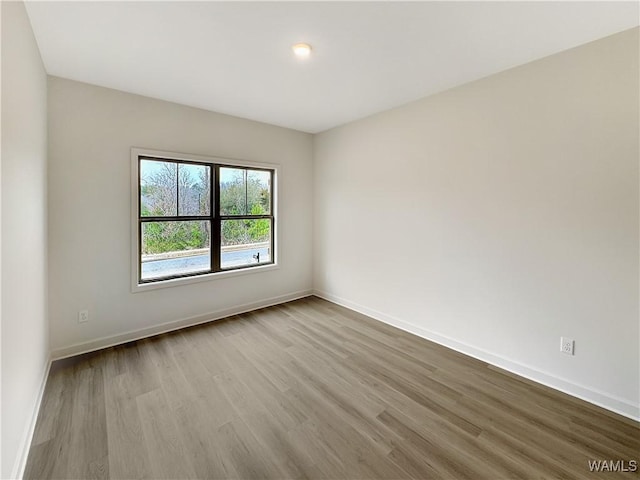 empty room featuring light wood-type flooring