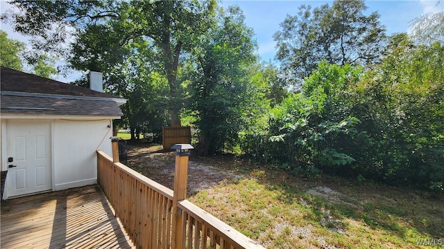 view of yard featuring a deck