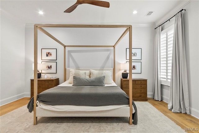 5377 Alexander Ave, Tuscaloosa, AL 35406 - bedroom featuring wood finished floors, multiple windows, recessed lighting, and a ceiling fan