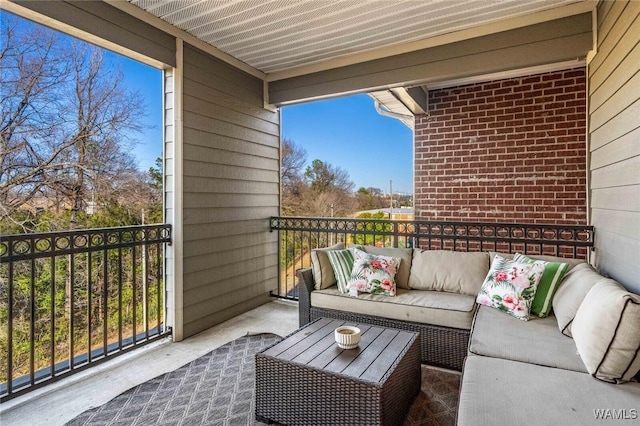 balcony with an outdoor hangout area