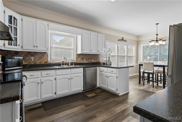 kitchen featuring white cabinets, sink, and appliances with stainless steel finishes