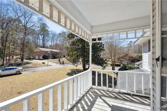 wooden deck with covered porch