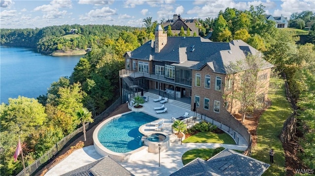 1231 Diamond Point Cir, Tuscaloosa, AL 35406 - aerial view featuring a forest view and a water view