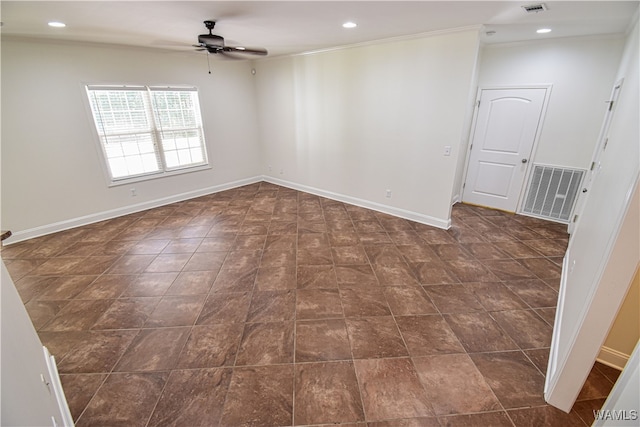 unfurnished room featuring ceiling fan