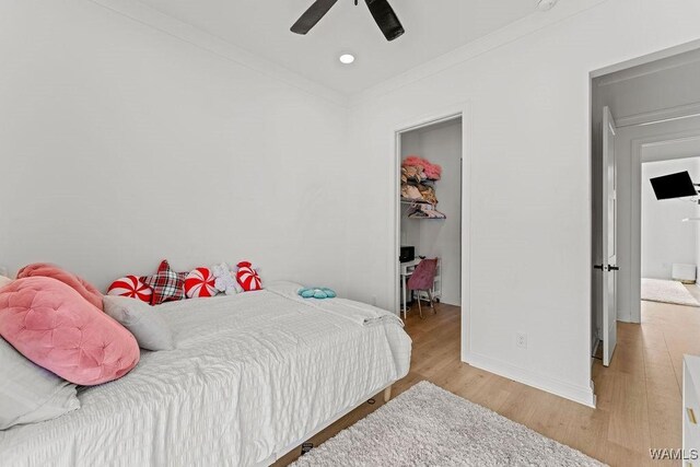 800 Red Drew Ave, Tuscaloosa, AL 35401 - bedroom featuring wood finished floors, attic access, and a ceiling fan