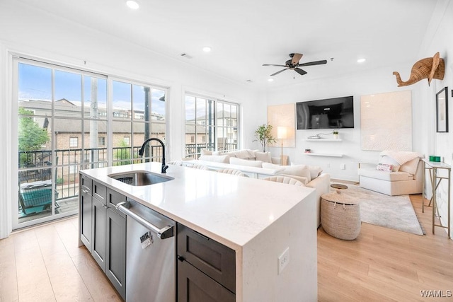 800 Red Drew Ave, Tuscaloosa, AL 35401 - kitchen with stainless steel dishwasher, open floor plan, healthy amount of natural light, and recessed lighting