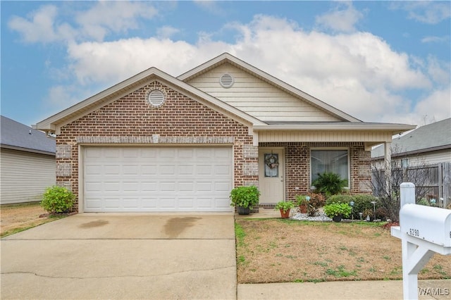 view of front of home with a garage