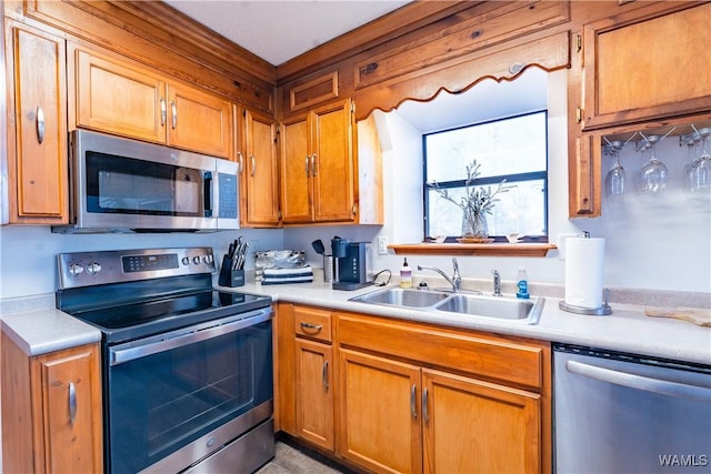 kitchen with stainless steel appliances and sink