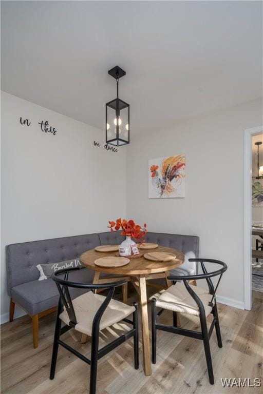 dining room with light hardwood / wood-style floors