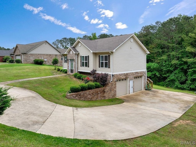 19026 Eastern Valley Rd, West Blocton, AL 35184 - view of front of home featuring brick siding, an attached garage, driveway, and a front yard