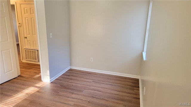 empty room featuring light wood-type flooring