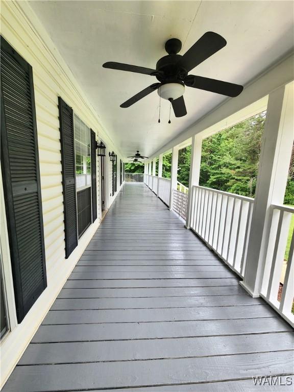 14541 Keenes Mill Rd, Coaling, AL 35453 - wooden porch with ceiling fan