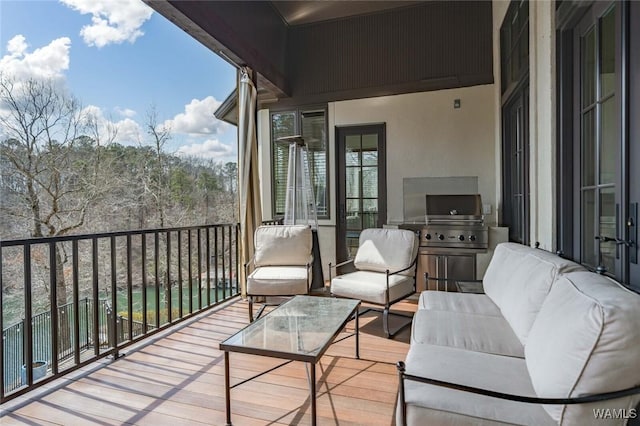 1901 Point Clear Rd, Tuscaloosa, AL 35406 - balcony with outdoor lounge area and area for grilling