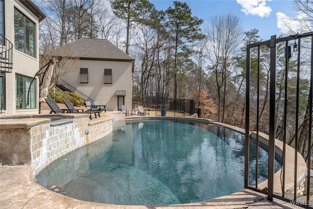 1901 Point Clear Rd, Tuscaloosa, AL 35406 - outdoor pool featuring a patio area and stairway