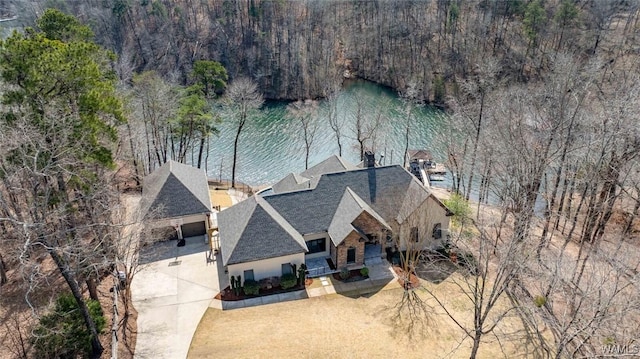1901 Point Clear Rd, Tuscaloosa, AL 35406 - birds eye view of property with a water view and a forest view