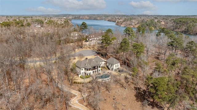 1901 Point Clear Rd, Tuscaloosa, AL 35406 - birds eye view of property featuring a water view and a wooded view