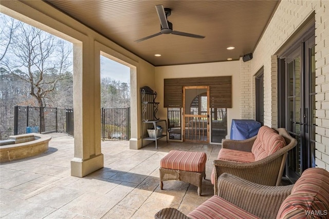 1901 Point Clear Rd, Tuscaloosa, AL 35406 - view of patio featuring a ceiling fan and fence