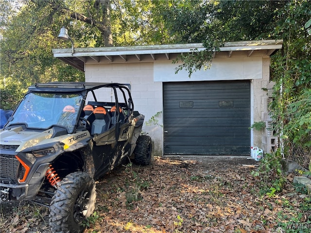 view of garage