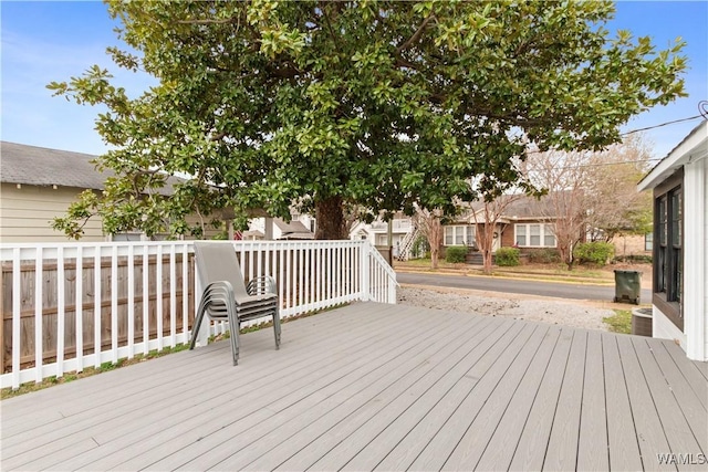 deck featuring fence