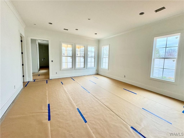 empty room with ornamental molding