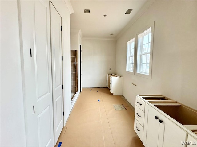 interior space with white cabinets