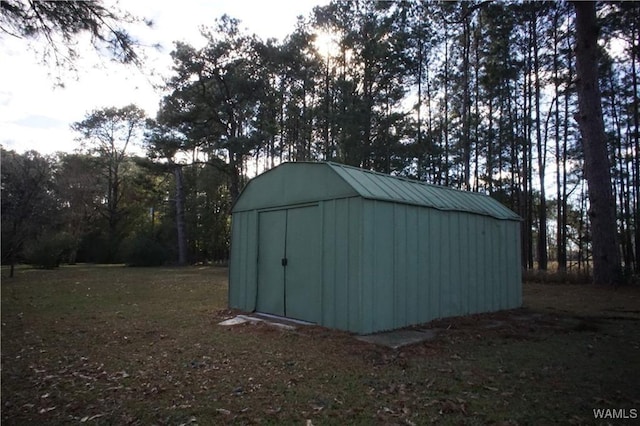 view of shed