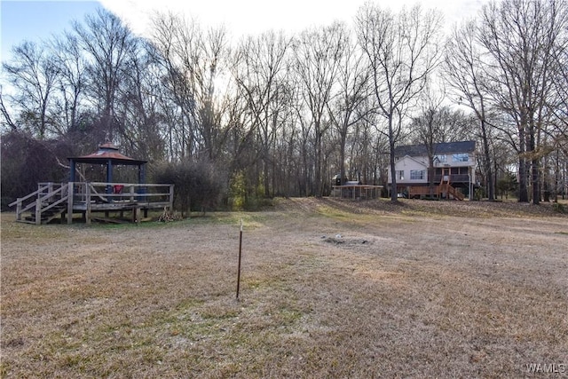 view of yard with a gazebo